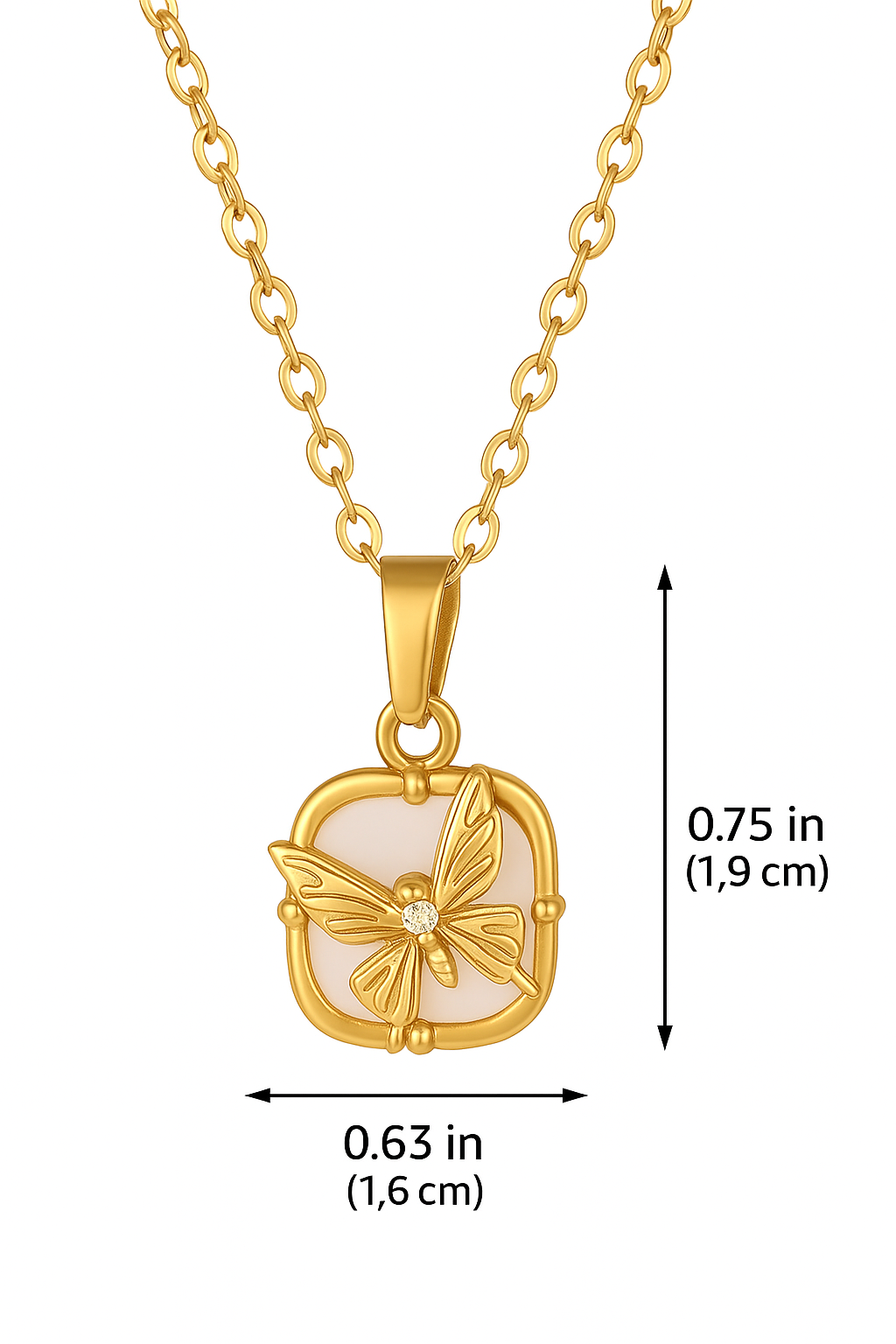 Ora & Eve Butterfly Pendant Necklace for Women – 18K Gold Plated Tag Charm, Waterproof & Tarnish-Resistant Dainty Jewelry Gift