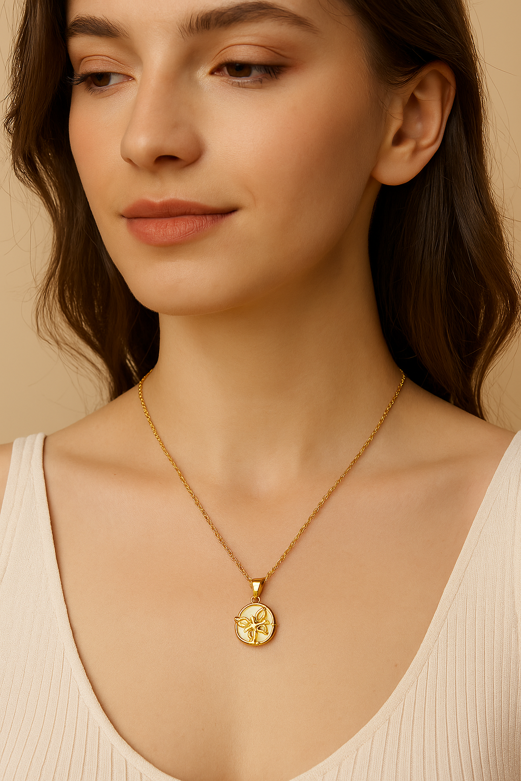 Ora & Eve Butterfly Pendant Necklace for Women – 18K Gold Plated Tag Charm, Waterproof & Tarnish-Resistant Dainty Jewelry Gift