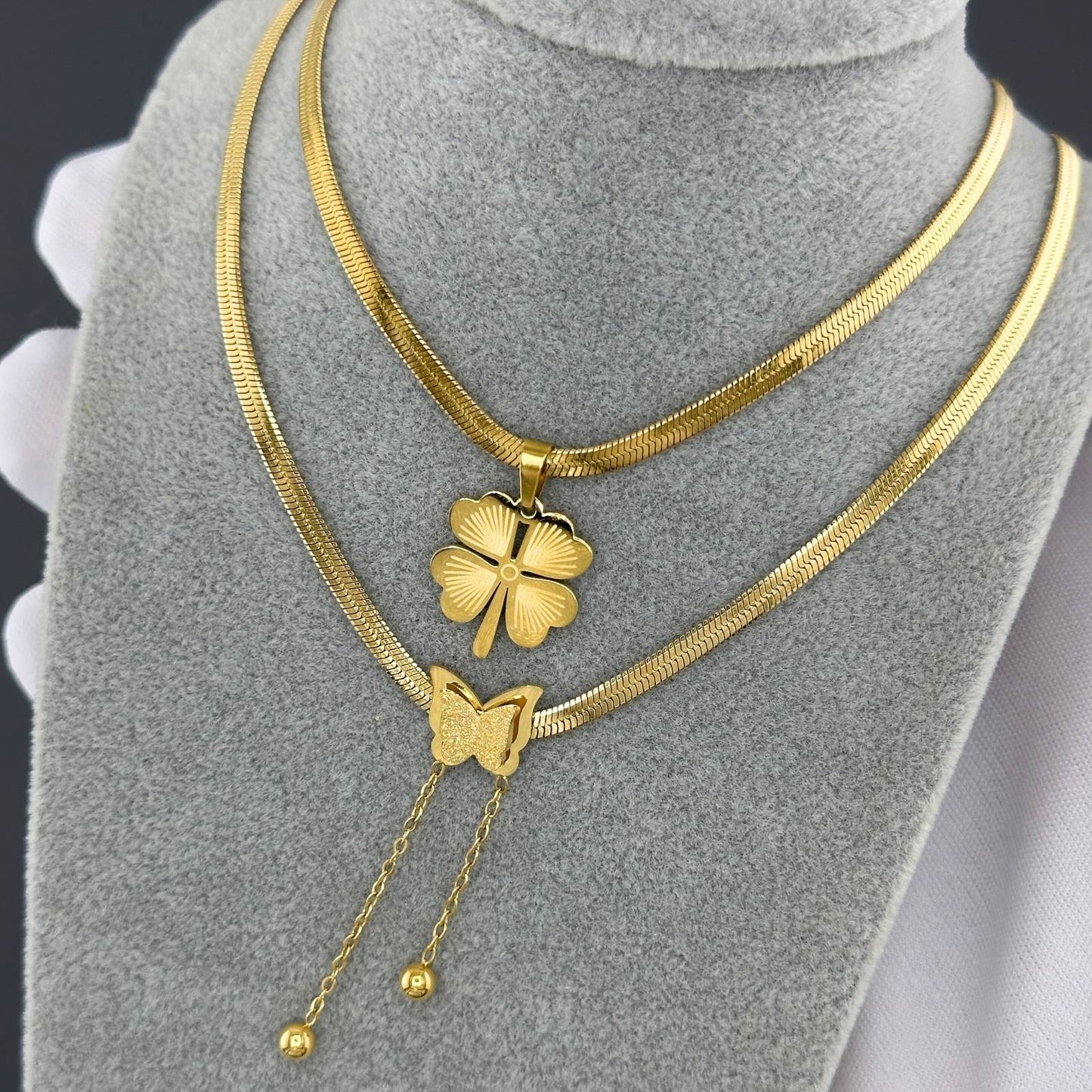 Elegant 18K Gold Plated Necklace with Butterfly Pendant