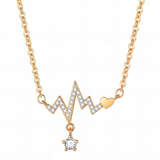 18K Gold Plated Necklace with Cubic Zirconia Pendant