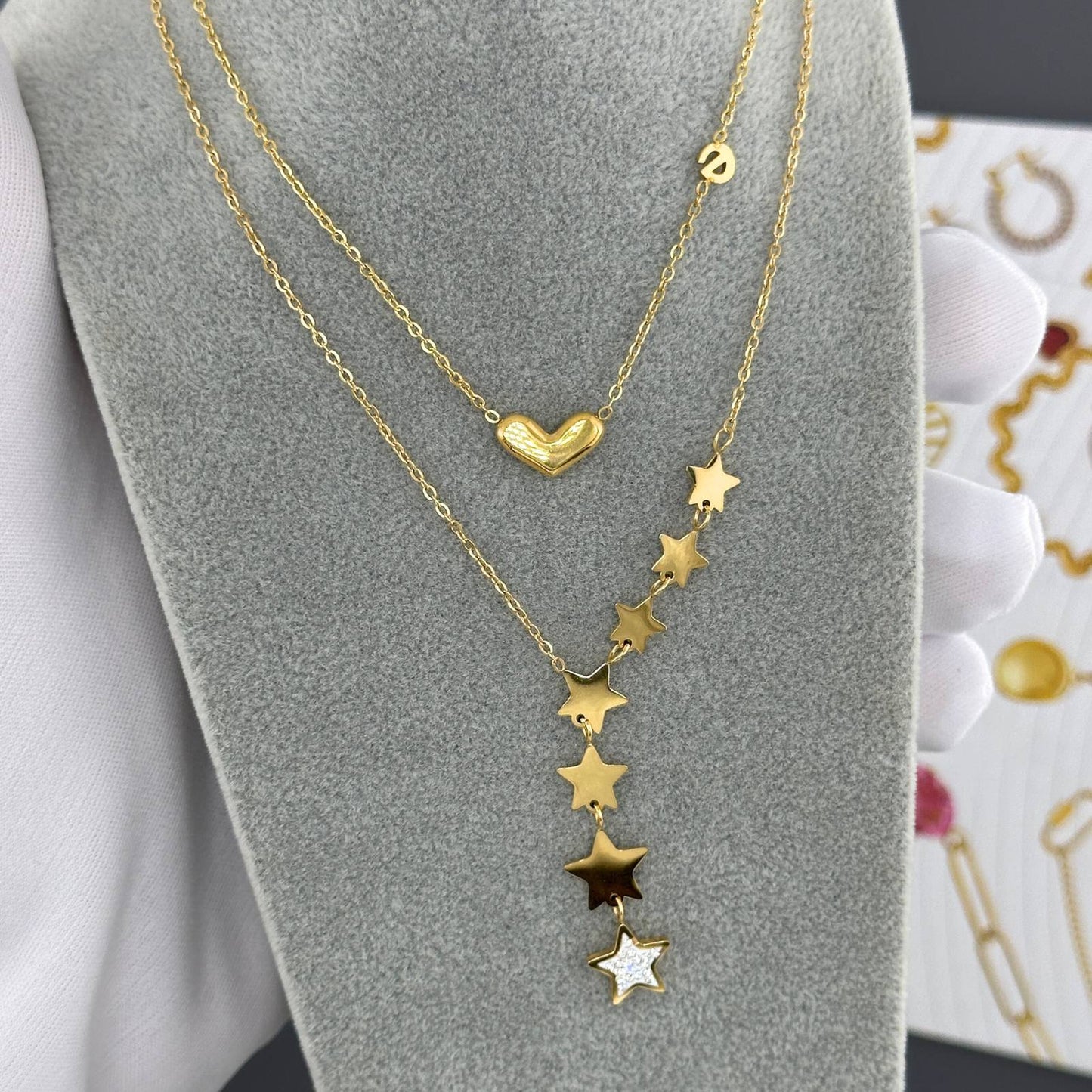 Elegant 18K Gold Plated Necklace with Zirconia Inserts