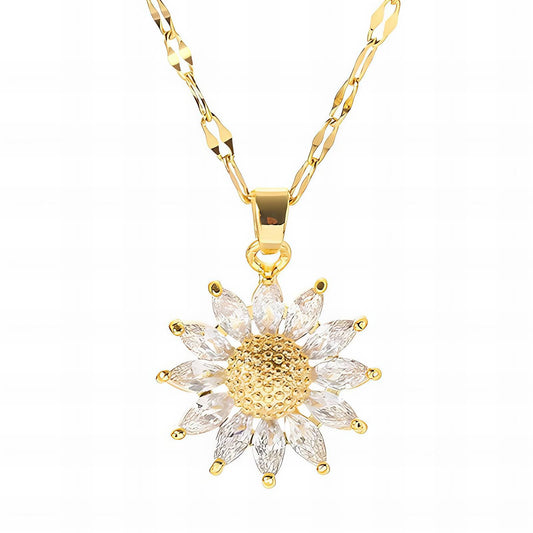 Stunning 18K Gold plated Necklace with cubic zirconia, hypoallergenic and waterproof, perfect for any occasion.