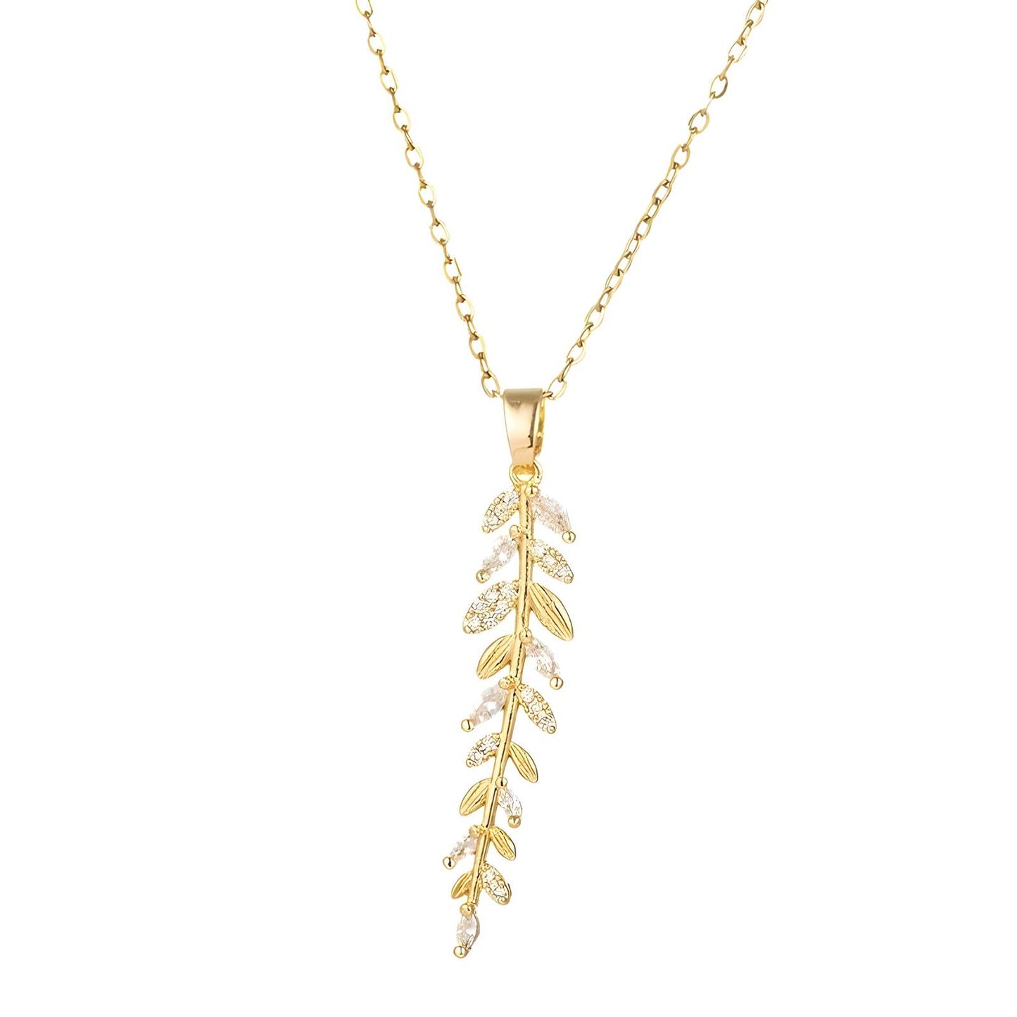 Elegant 18K Gold Plated Necklace with Cubic Zirconia