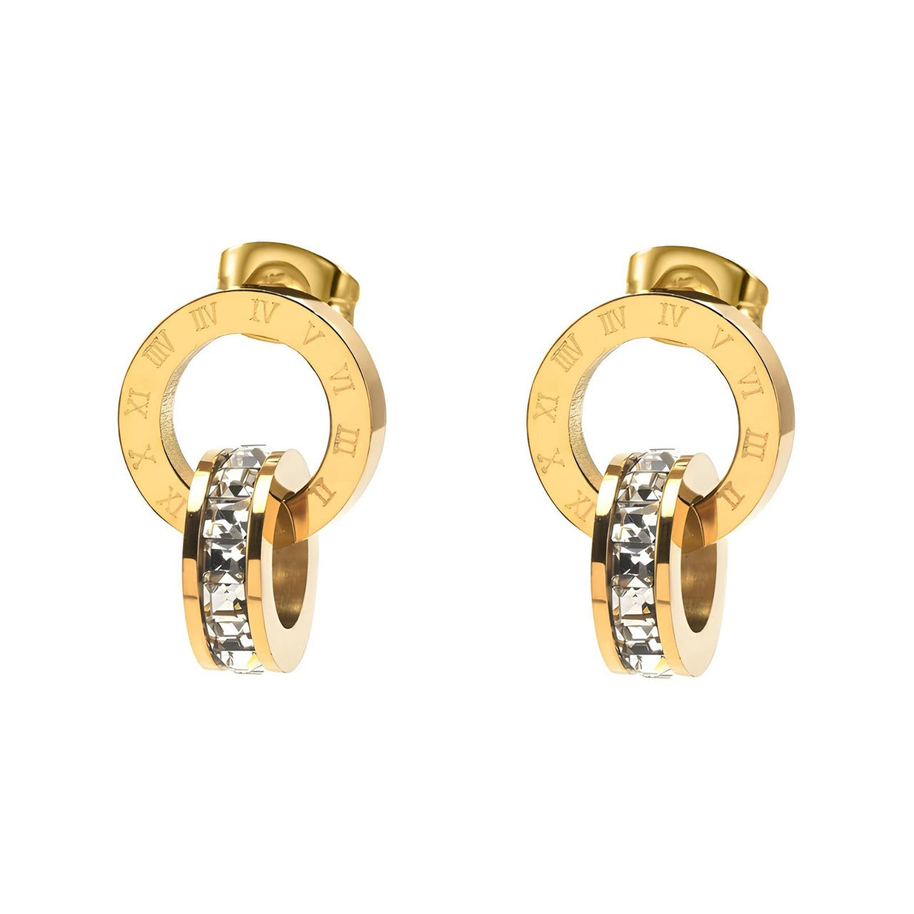 Elegant 18K Gold Plated Earrings with Cubic Zirconia