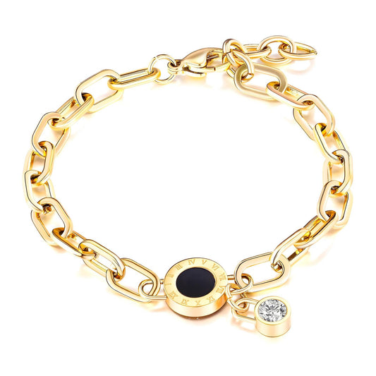 18K Gold Plated Bracelet with Cubic Zirconia Inserts