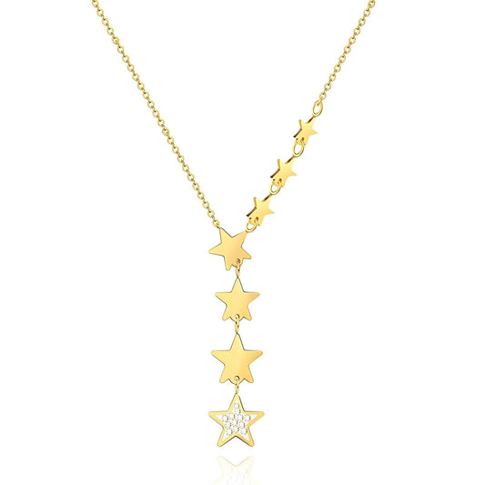 Elegant 18K Gold Plated Necklace with Zirconia Inserts