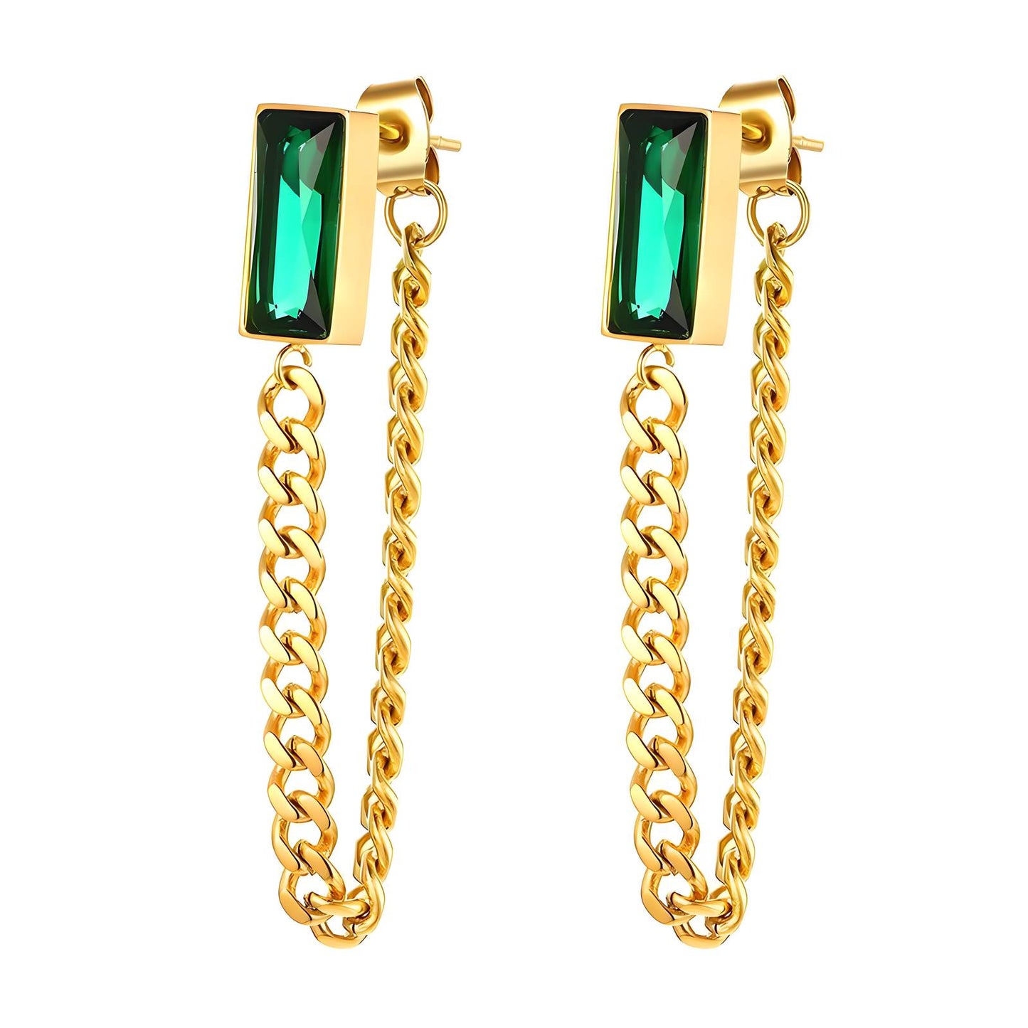 18K Gold Plated Earrings with Cubic Zirconia Studs