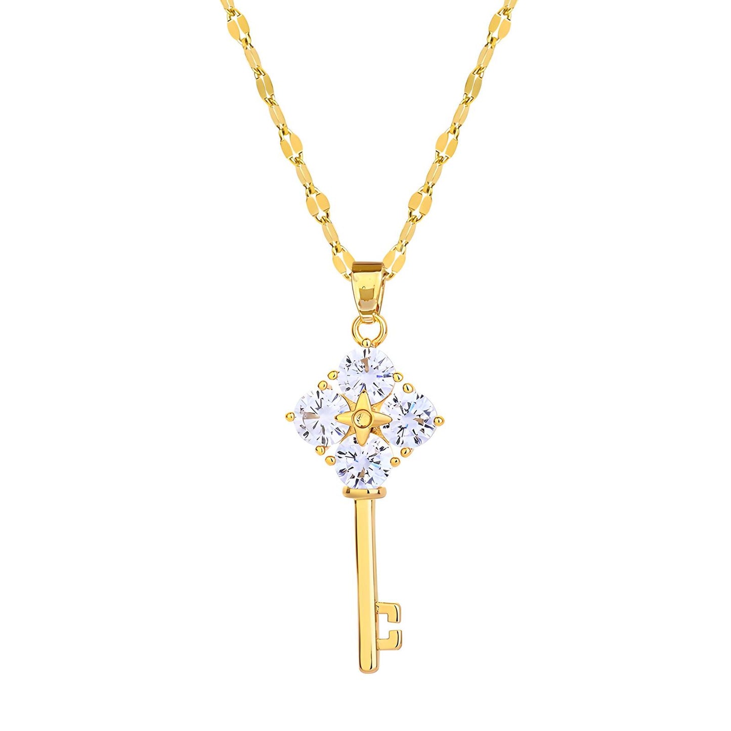 18K Gold Plated Necklace with Cubic Zirconia Inserts Stylish