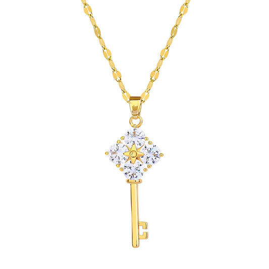 18K Gold Plated Necklace with Cubic Zirconia Inserts Stylish