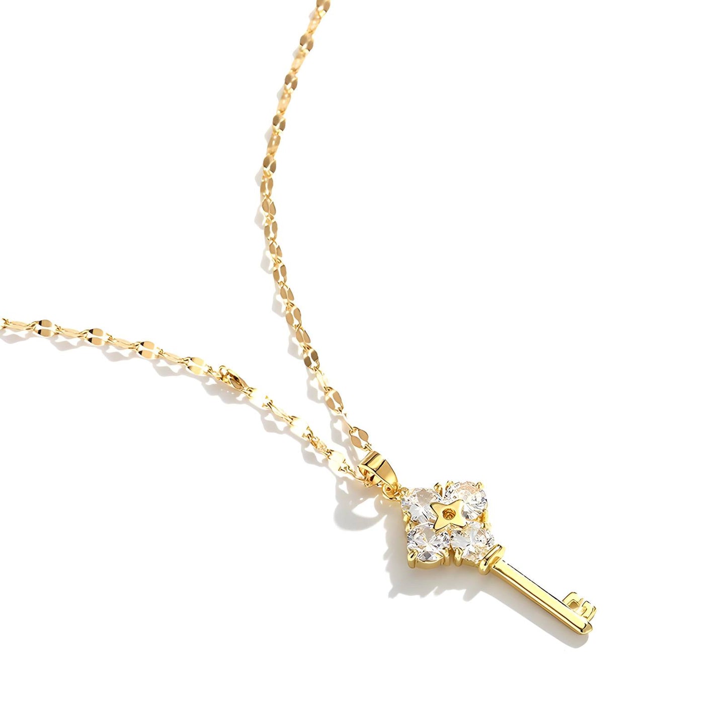 18K Gold Plated Necklace with Cubic Zirconia Inserts Stylish