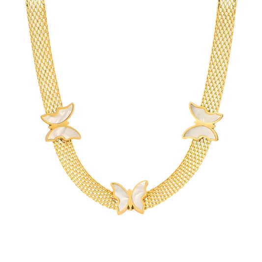 18K Gold Plated Necklace with Waterproof Stainless Steel