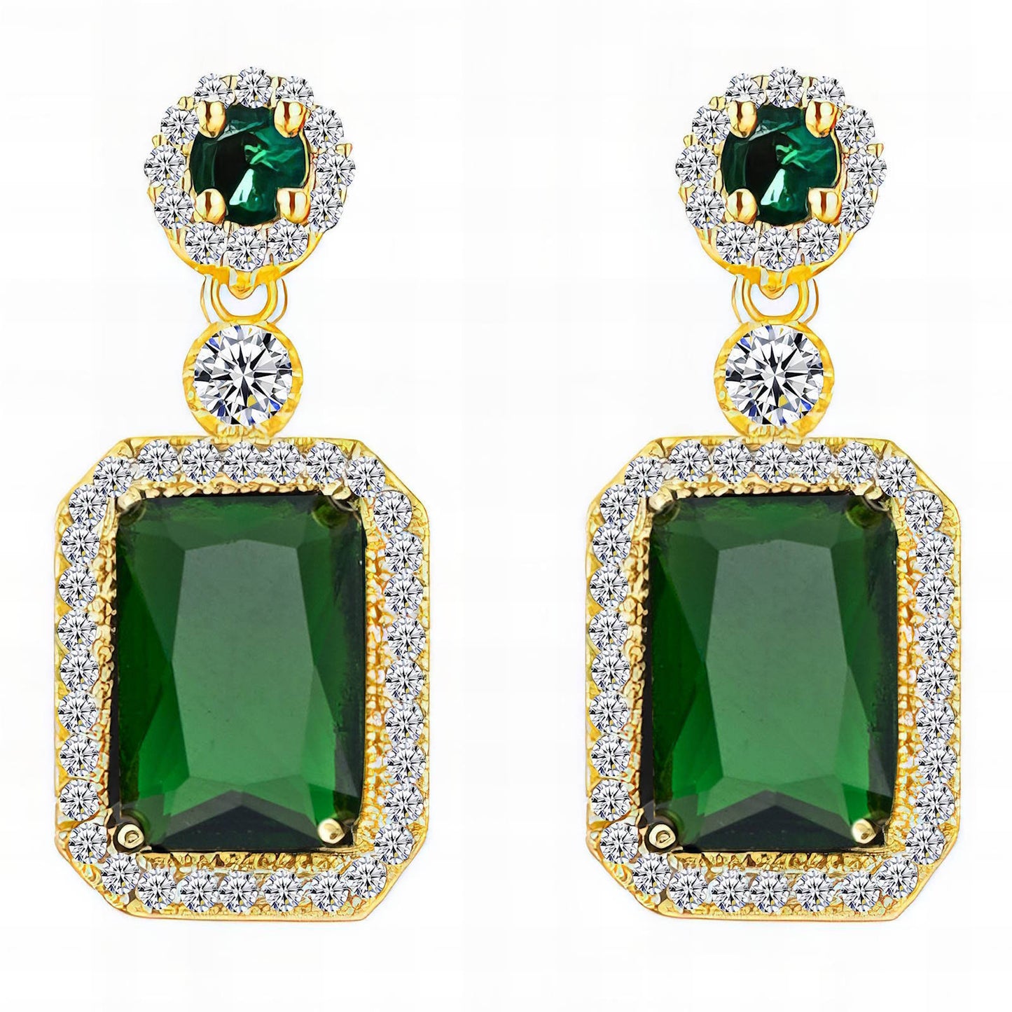 18K Gold Plated Earrings with Cubic Zirconia Inserts