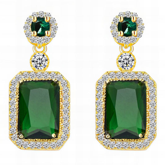 18K Gold Plated Earrings with Cubic Zirconia Inserts