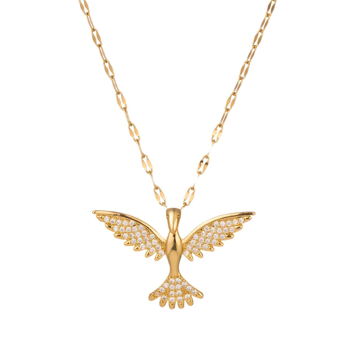 Elegant 18K Gold Plated Necklace with Bird Pendant