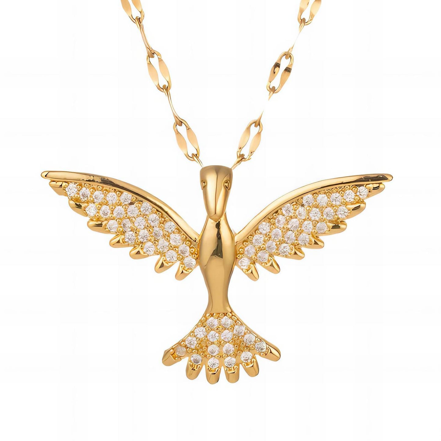 Elegant 18K Gold Plated Necklace with Bird Pendant