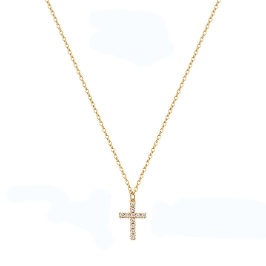 Elegant 18K Gold Plated Necklace with Cross Pendant