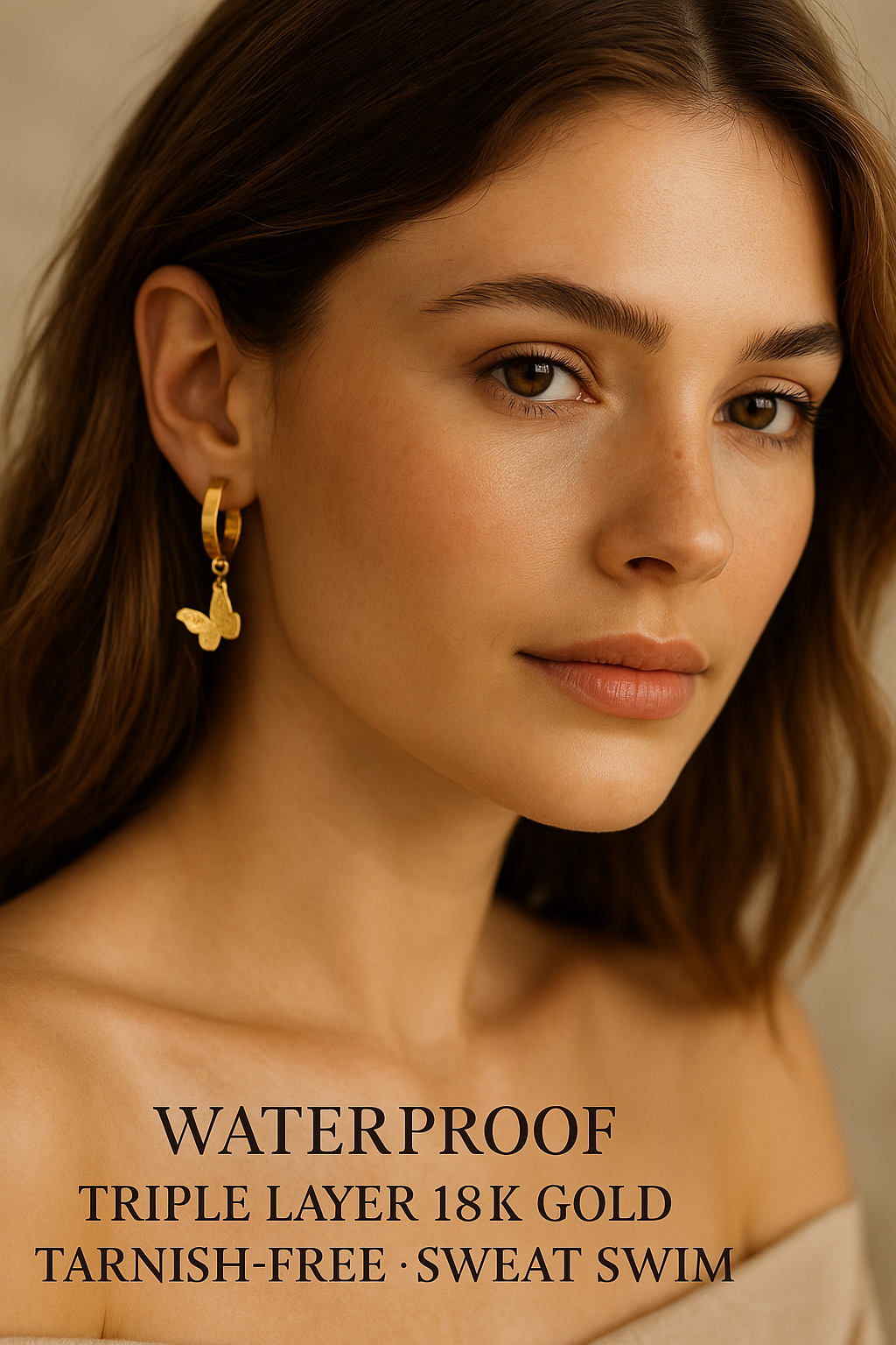 Butterfly Hoop Earrings for Women – 18K Gold Plated Dangle Drops, Lightweight & Waterproof Stainless Steel – Tarnish-Free Dainty Gift Jewelry by Ora & Eve